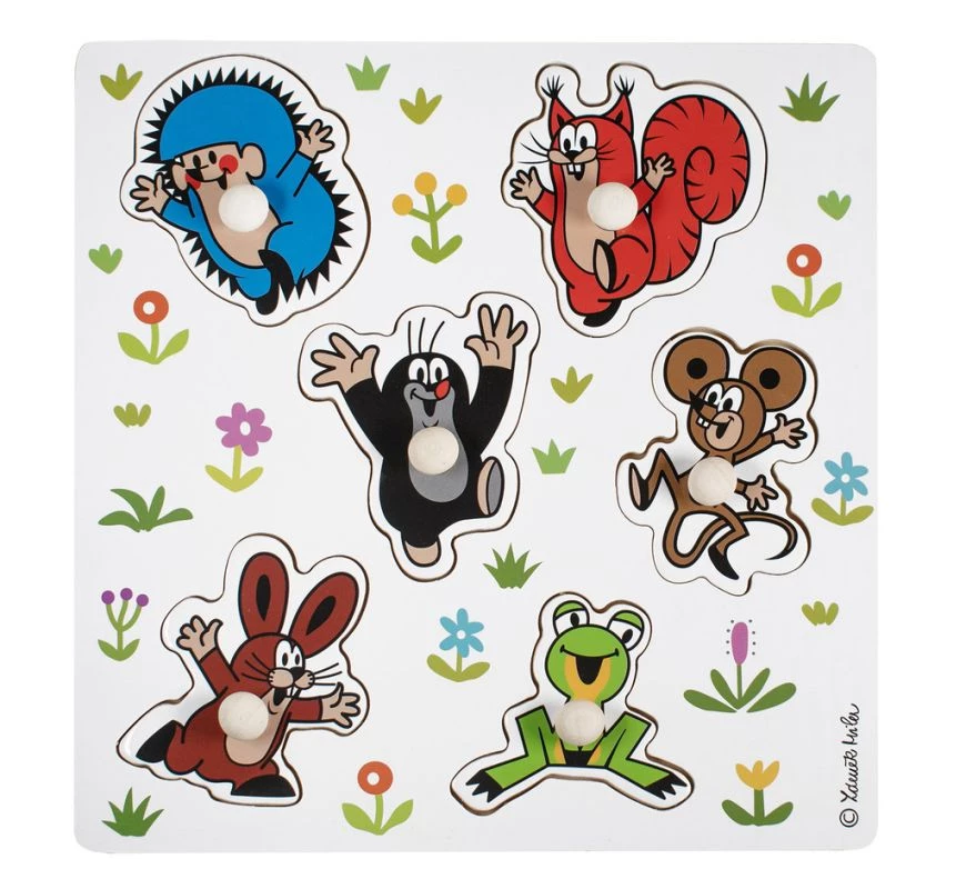 Dřevěné vkládací puzzle Krtek malé Detoa