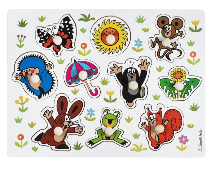 Dřevěné vkládací puzzle Krtek velké Detoa