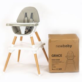Jídelní židlička 3v1 New Baby Grace grey