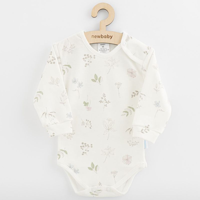 Kojenecké bavlněné body s dlouhým rukávem New Baby Zoe Bílá