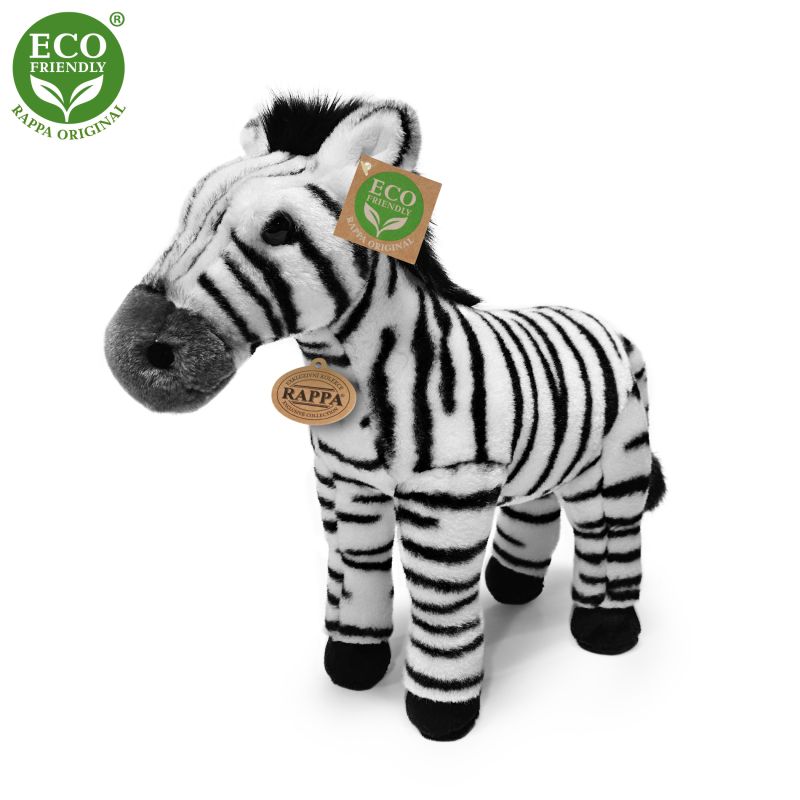 Plyšová zebra stojící 30 cm ECO-FRIENDLY RAPPA