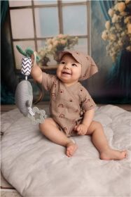 Dětský letní mušelínový šátek s kšiltem New Baby Rainbow Hnědá