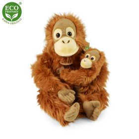 Plyšový orangutan s mládětem 28 cm ECO-FRIENDLY RAPPA