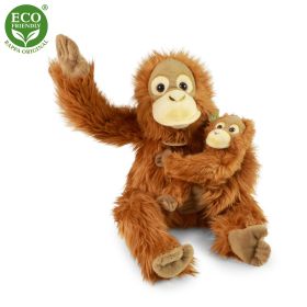 Plyšový orangutan s mládětem 28 cm ECO-FRIENDLY RAPPA