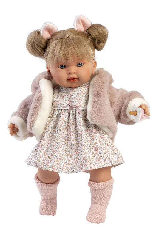 Llorens 42282 ALEXANDRA realistická panenka se zvuky a měkkým látkovým tělem 42 cm RAPPA