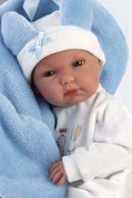 Llorens 63597 NEW BORN CHLAPEČEK realistická panenka miminko s celovinylovým tělem 35 cm RAPPA