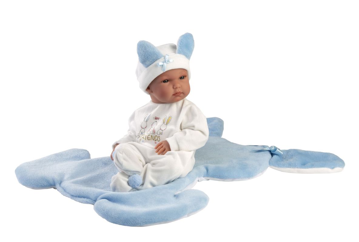 Llorens 63597 NEW BORN CHLAPEČEK realistická panenka miminko s celovinylovým tělem 35 cm RAPPA