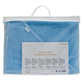 Dětská froté osuška s kapucí New Baby Comfortably 80x80 cm blue