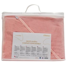 Dětská froté osuška s kapucí New Baby Comfortably 100x100 cm pink
