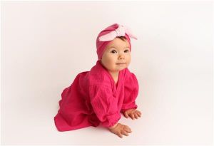 Dívčí čepička turban New Baby For Girls stripes Růžová