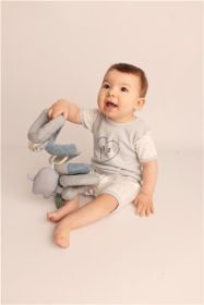 Kojenecký letní bavlněný overal New Baby Srdíčka Šedá