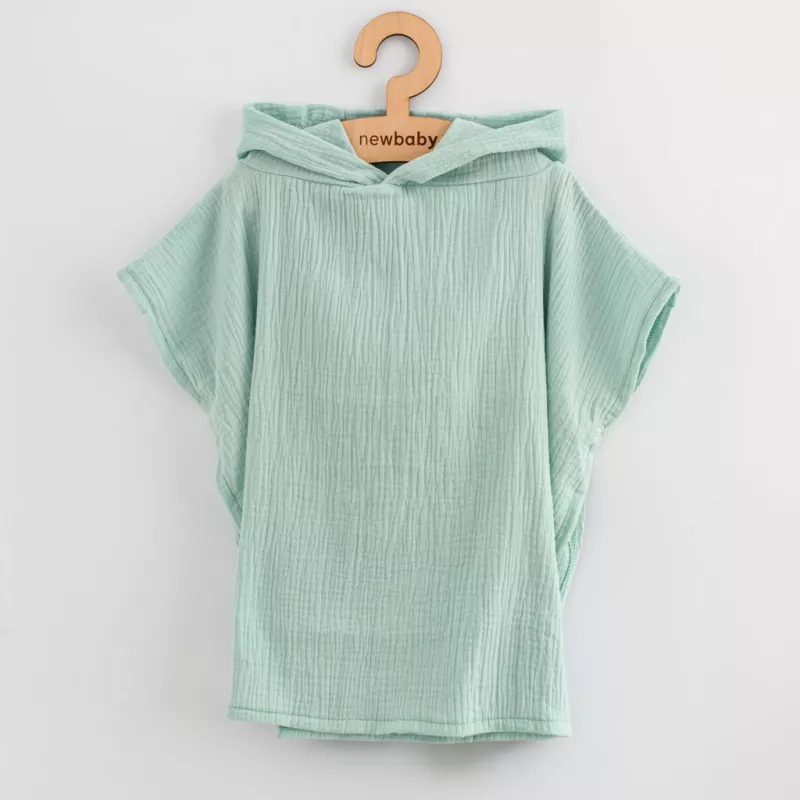 Dětské mušelínové pončo New Baby Feeling mint 50 cm Dle obrázku