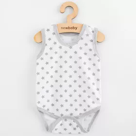 Kojenecké body bez rukávů New Baby Classic II hvězdičky šedé kluk Šedá | 56 (0-3m), 68 (4-6m), 74 (6-9m), 86 (12-18m)