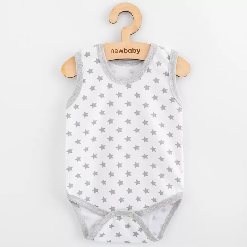 Kojenecké body bez rukávů New Baby Classic II hvězdičky šedé kluk Šedá