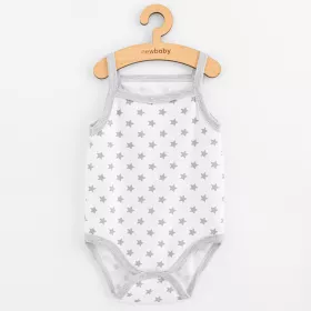 Kojenecké body bez rukávů New Baby Classic II hvězdičky šedé holka Šedá | 56 (0-3m), 62 (3-6m), 68 (4-6m), 74 (6-9m), 80 (9-12m), 86 (12-18m)