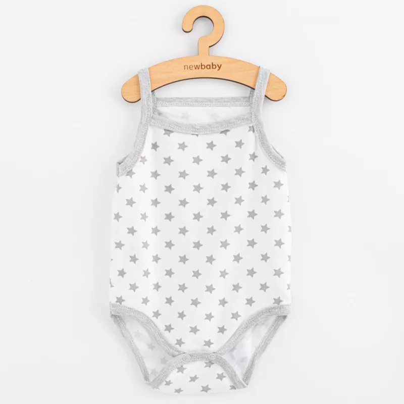 Kojenecké body bez rukávů New Baby Classic II hvězdičky šedé holka Šedá