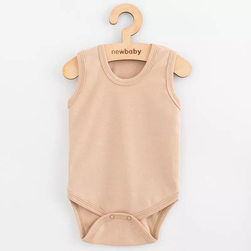 Kojenecké body bez rukávů New Baby Classic II světle béžové kluk