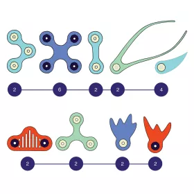 CLIXO Ocean Creatures - magnetická stavebnice 24 kusů RAPPA