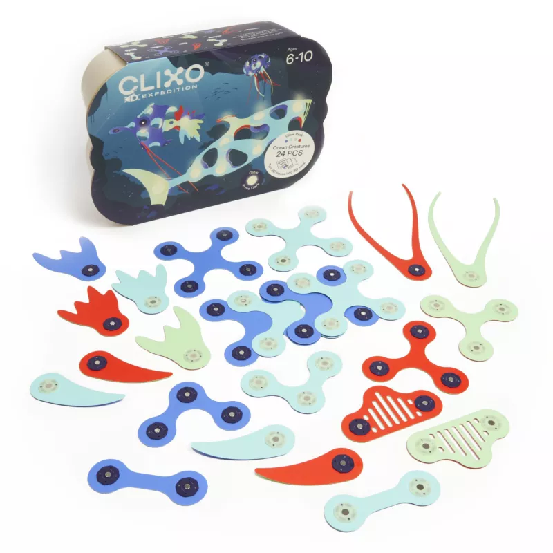 CLIXO Ocean Creatures - magnetická stavebnice 24 kusů RAPPA