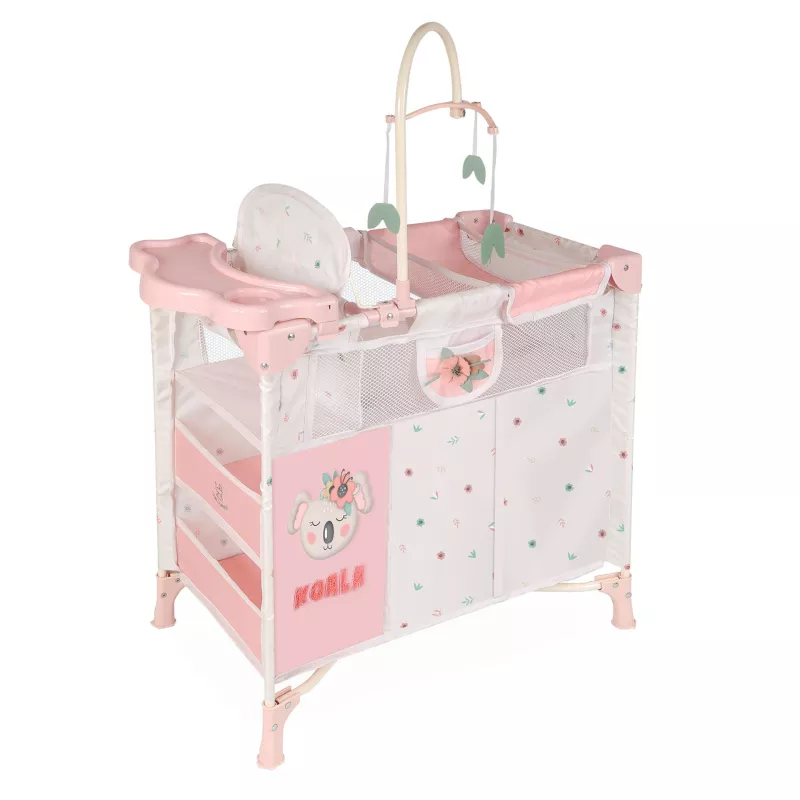 DeCuevas 53079 Skládací postýlka pro panenky s 5 funkčními doplňky KOALA 2024 RAPPA