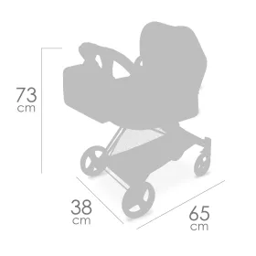 DeCuevas 81777 Skládací kočárek pro panenky 3 v 1 s batůžkem CITY X 2024 - 73 cm RAPPA