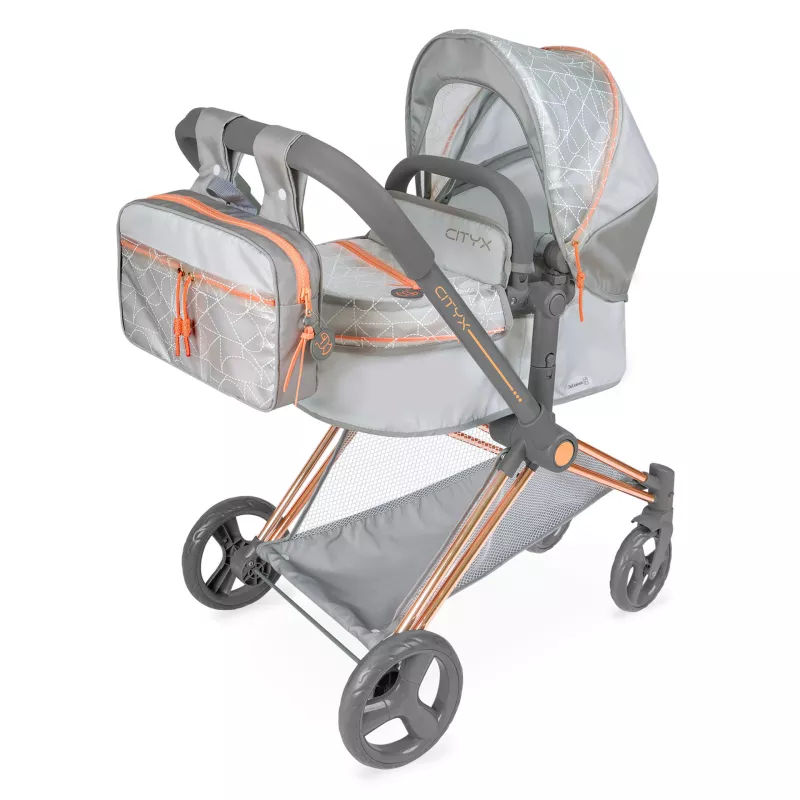 DeCuevas 81777 Skládací kočárek pro panenky 3 v 1 s batůžkem CITY X 2024 - 73 cm RAPPA