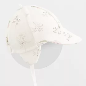 Dětská bavlněná čepička s kšiltem New Baby Zoe Bílá | 56/62, 68/74, 80/86