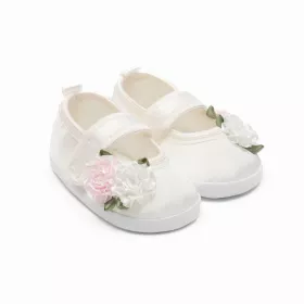 Kojenecké saténové capáčky New Baby Ivory Flowers 12-18 m Dle obrázku