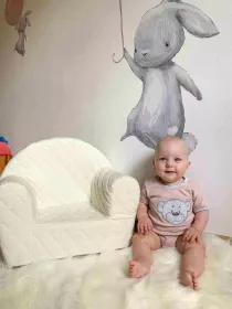 Kojenecké bavlněné body s krátkým rukávem New Baby BrumBrum old pink grey Růžová