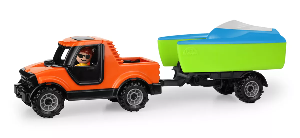 Auto Truckies Pickup s vozíkem a loďkou LENA