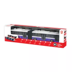 Kloubový autobus který hlásí zastávky česky 36 cm modrý RAPPA