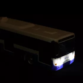 Kloubový autobus který hlásí zastávky česky 36 cm modrý RAPPA