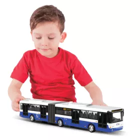 Kloubový autobus který hlásí zastávky česky 36 cm modrý RAPPA
