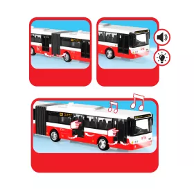 Kloubový autobus který hlásí zastávky česky 36 cm modrý RAPPA