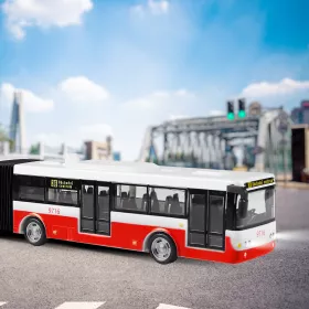 Kloubový autobus který hlásí zastávky česky 36 cm červený RAPPA