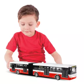 Kloubový autobus který hlásí zastávky česky 36 cm červený RAPPA