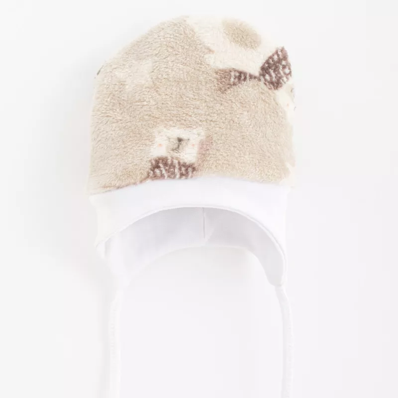 Kojenecká Wellsoft zimní čepička New Baby Polar Bear Hnědá