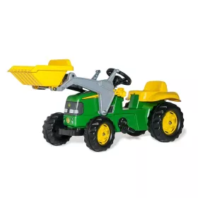 Šlapací traktor s nakladačem a vlečkou Rolly Kid John Deere zelený MILLY MALLY