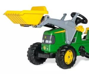 Šlapací traktor s nakladačem a vlečkou Rolly Kid John Deere zelený MILLY MALLY