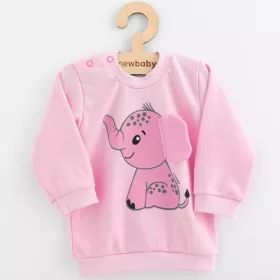 Kojenecká souprava tričko a tepláčky New Baby Happy Elephant pink Růžová