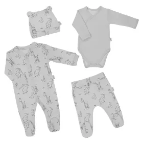Kojenecká soupravička do porodnice Nicol Baby Animals šedá Šedá | 62 (3-6m), 68 (4-6m)