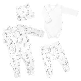 Kojenecká soupravička do porodnice Nicol Baby Animals bílá | 68 (4-6m)