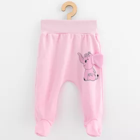 Kojenecké bavlněné polodupačky New Baby Happy Elephant pink Růžová | 56 (0-3m), 62 (3-6m), 68 (4-6m), 74 (6-9m), 80 (9-12m)