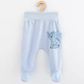 Kojenecké bavlněné polodupačky New Baby Happy Elephant blue Modrá | 56 (0-3m), 62 (3-6m), 68 (4-6m), 74 (6-9m), 80 (9-12m)
