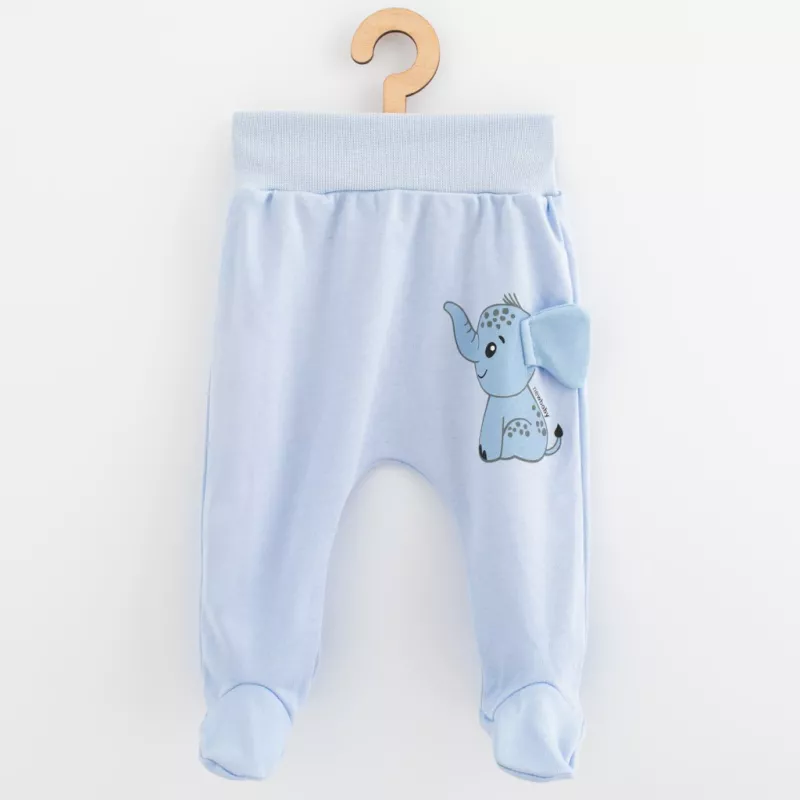 Kojenecké bavlněné polodupačky New Baby Happy Elephant blue Modrá