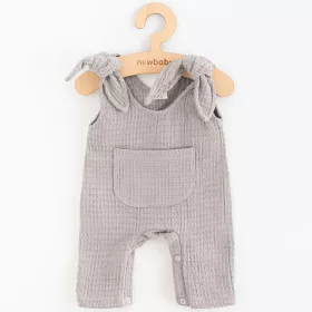Kojenecké mušelínové lacláčky New Baby Comfort clothes šedá Šedá