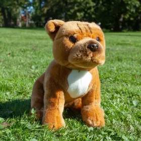 Plyšový pes stafordšírský bulteriér hnědý sedící 30 cm ECO-FRIENDLY RAPPA