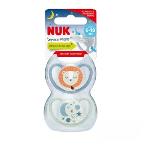 Šidítko NUK Happy Nights 6-18m 2ks/BOX kluk Modrá