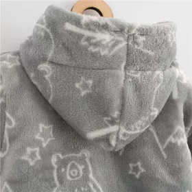 Kojenecká zateplená Wellsoft zimní mikinka s kapucí New Baby Winter times Šedá