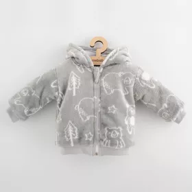 Kojenecká zateplená Wellsoft zimní mikinka s kapucí New Baby Winter times Šedá | 62 (3-6m), 68 (4-6m), 74 (6-9m), 80 (9-12m), 86 (12-18m)